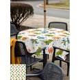 thumbnail image 6 of Square Outdoor Tablecloth with Umbrella Hole Dinosaurs Outside Table Cloth Waterproof Patio Table Cover Green Orange Blue Cartoon Dinosaurs Zipper Tablecloths for Picnic Party Camping 60x60 Inch, 6 of 8