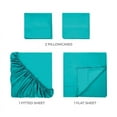 thumbnail image 4 of Superior Egyptian Cotton 400 Thread Count Deep Pocket Sheet Set, Queen Size, Teal, 4 of 9