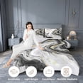 thumbnail image 3 of meiyoeat Modern Marble Art Queen Comforter Set For Women Men,Abstract Swirl Design Comforter Sets Queen For Adults,Black Reversible,3-Piece, 3 of 7
