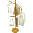 thumbnail image 4 of Floor Standing 360°Spiral Rotating Garment Rack, Heavy Duty Metal Clothing Display Rack With Divide Hooks, Stable Standing Retail Display Racks For Hanging Clothes, Hats, Bags, 4 of 9