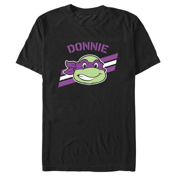 Men's Teenage Mutant Ninja Turtles Donatello Face Portrait Graphic Tee Black 3X Large