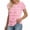Pink, variant on Elegant Blouses for Women Dressy Casual Petal Short Sleeve Shirts Crochet Lace Boho Tops Fashion Summer Outfits