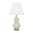 thumbnail image 1 of Aspen Creative 40186-31, 25" High Transitional Ceramic Table Lamp, Sand and Hardback Empire Shaped Lamp Shade in White, 14" Wide, 1 of 4