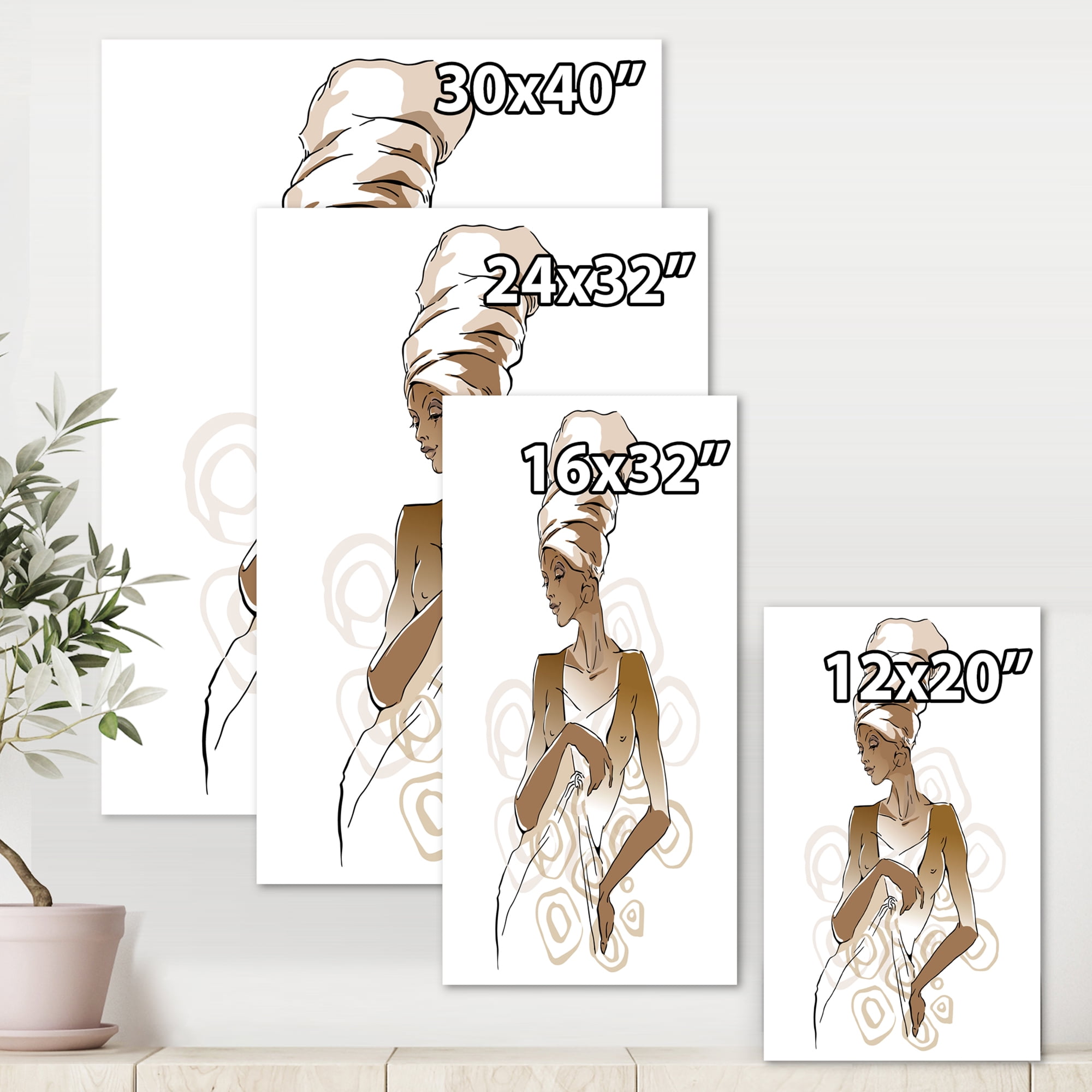 Designart ' Abstract African American Woman Portraits ' Modern Canvas Wall Art Print