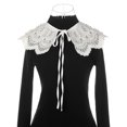thumbnail image 2 of INSPIRE CHIC Detachable Fake Collar, Lace Embroidery Knit Little Shawl False Peter Pan Collar for Blouse, 2 of 5