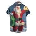 thumbnail image 2 of Mens Christmas Shirt Novelty Santa Claus Printed Blouse Funny Xmas Shirts Funny Christmas Santa Tops Button Down Lapel Short Sleeve Shirt Xmas Hawaiian Shirts Casual Loose Pullover, 2 of 4
