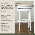 thumbnail image 5 of Maven Lane Pullman Backless Bar Stool in Alabaster White Finish w/ Cream Fabric Upholstery, 5 of 5