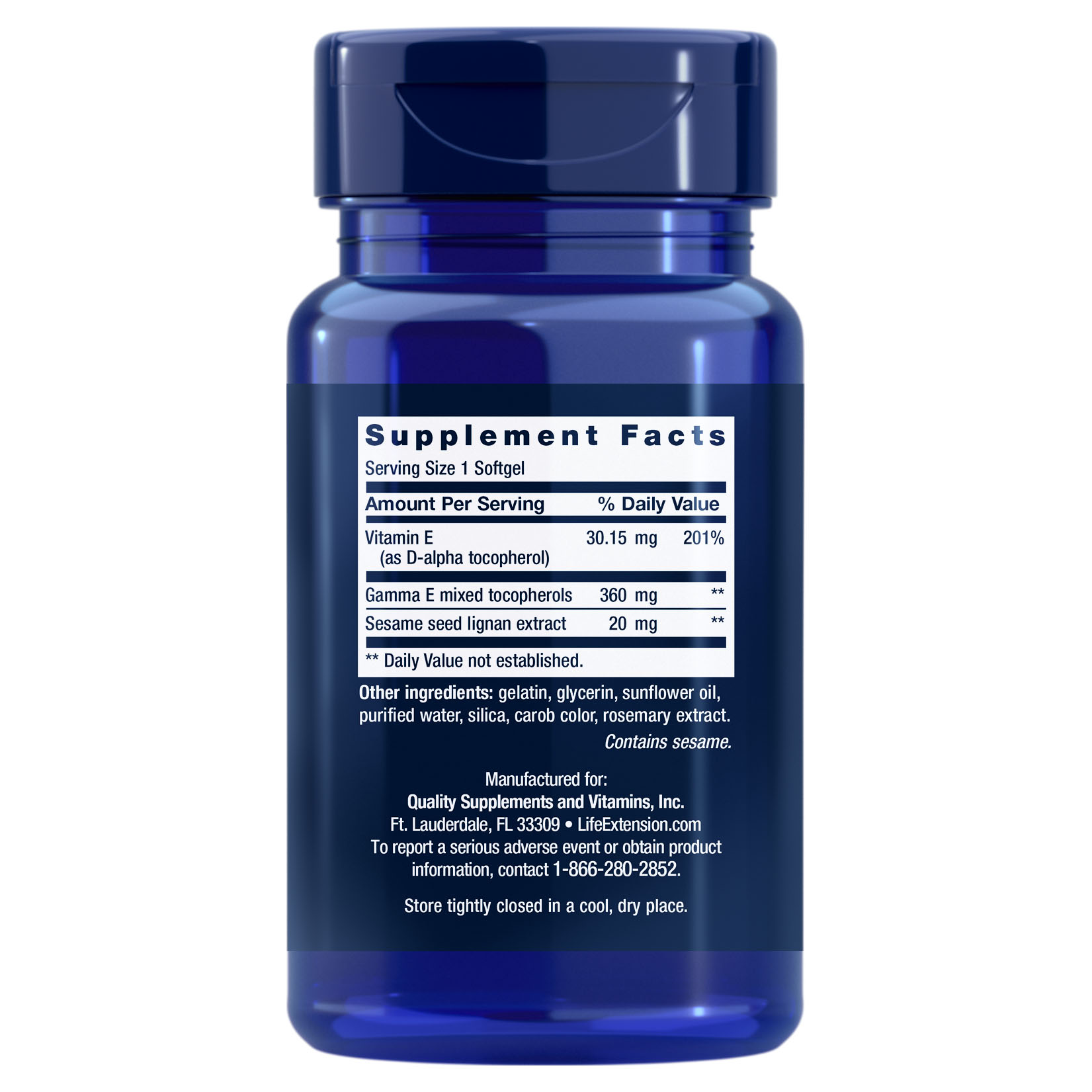 Life Extension Gamma E Mixed Tocopherols - Complete D-Alpha Vitamin E Supplement for Heart Health & Skin Care - Gluten-Free, Non-GMO - 60 Softgels