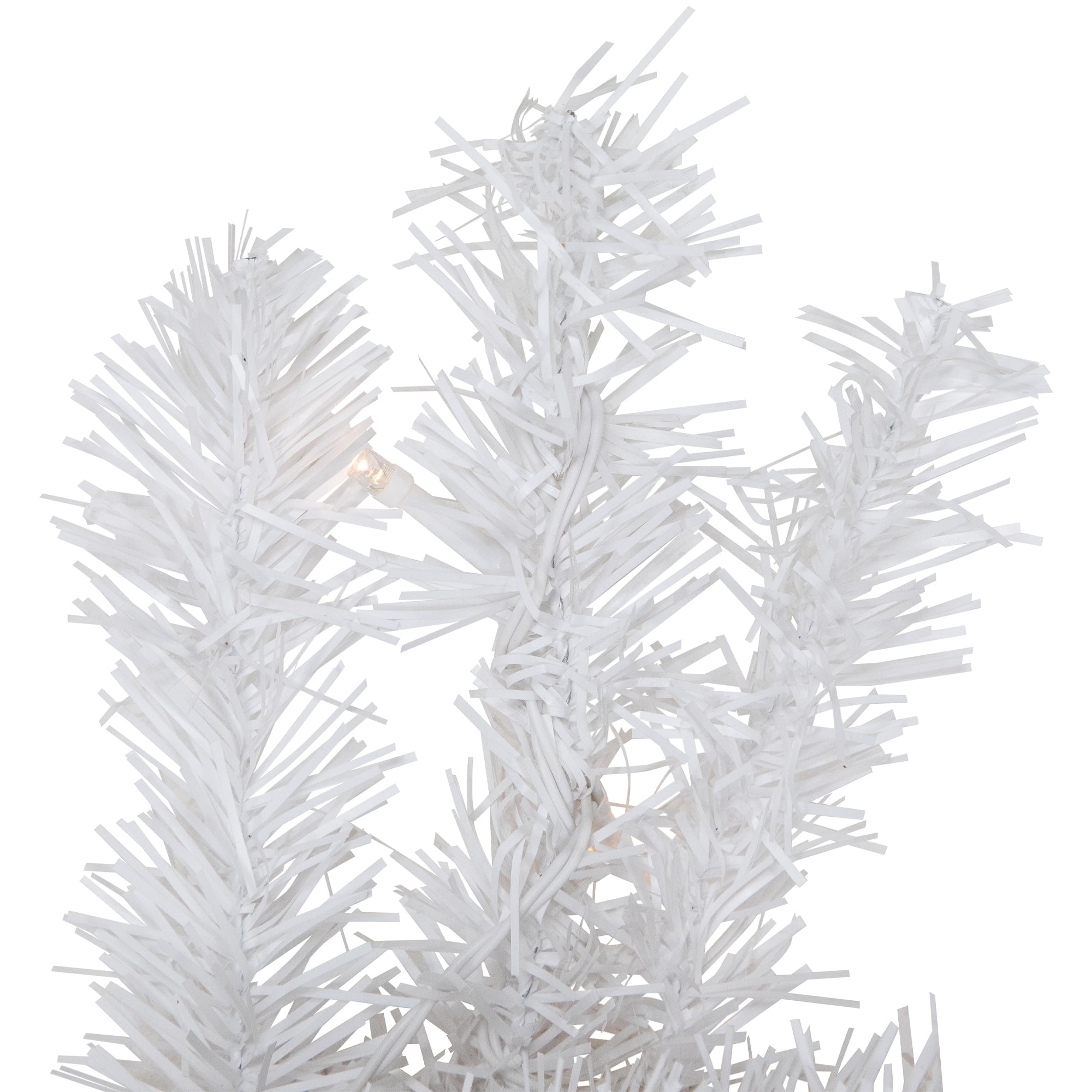 Pre-Lit LED White Canadian Pine Artificial Christmas Wreath 30-Inch Clear Lights