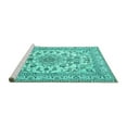 thumbnail image 2 of Ahgly Company Machine Washable Indoor Rectangle Medallion Turquoise Blue Traditional Area Rugs, 2' x 3', 2 of 4