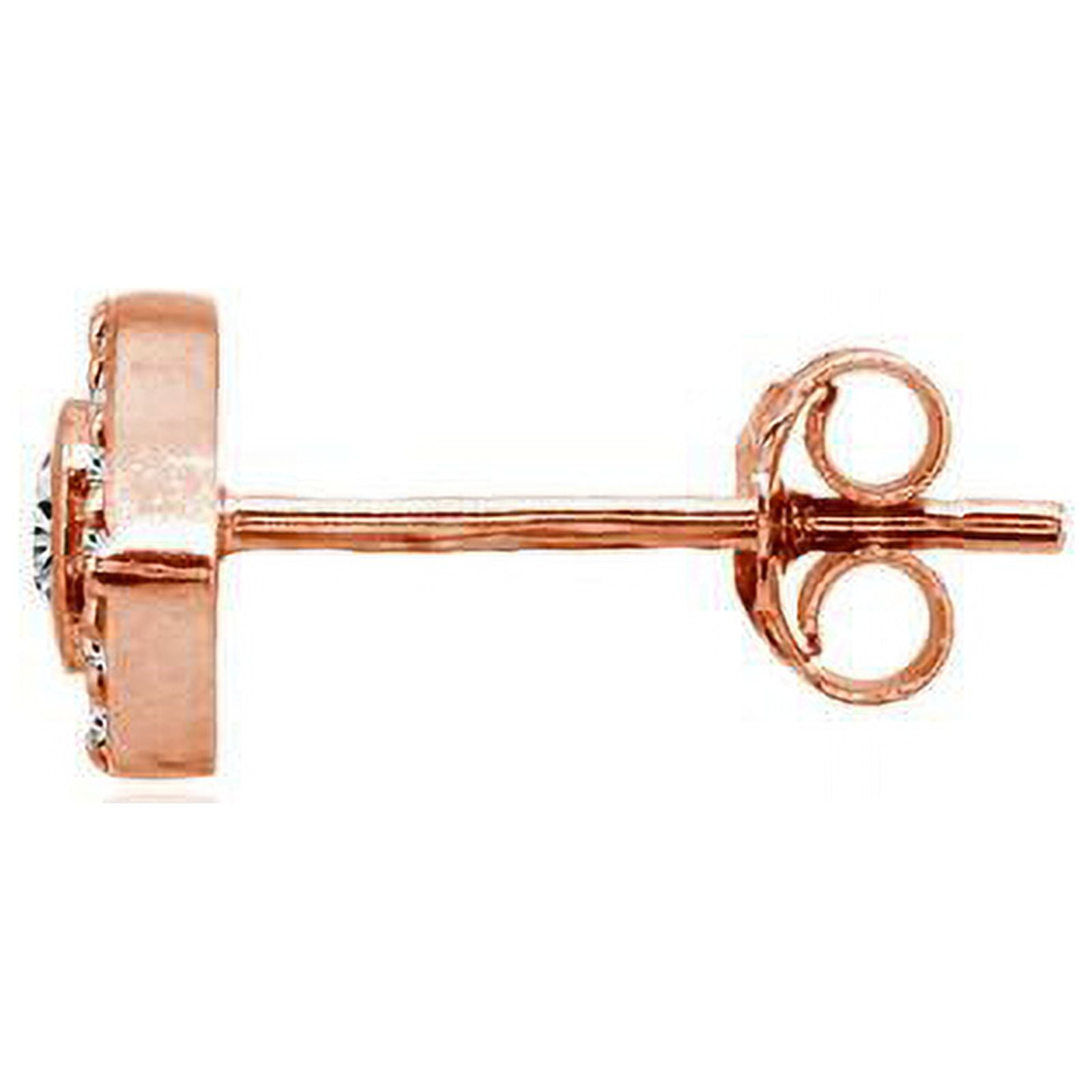 Rose Gold Flash 925 Sterling Silver CZ Dainty Evil Eye Stud Earrings