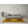 thumbnail image 3 of Ahgly Company Machine Washable Indoor Square Persian Yellow Traditional Area Rugs, 5' Square, 3 of 4