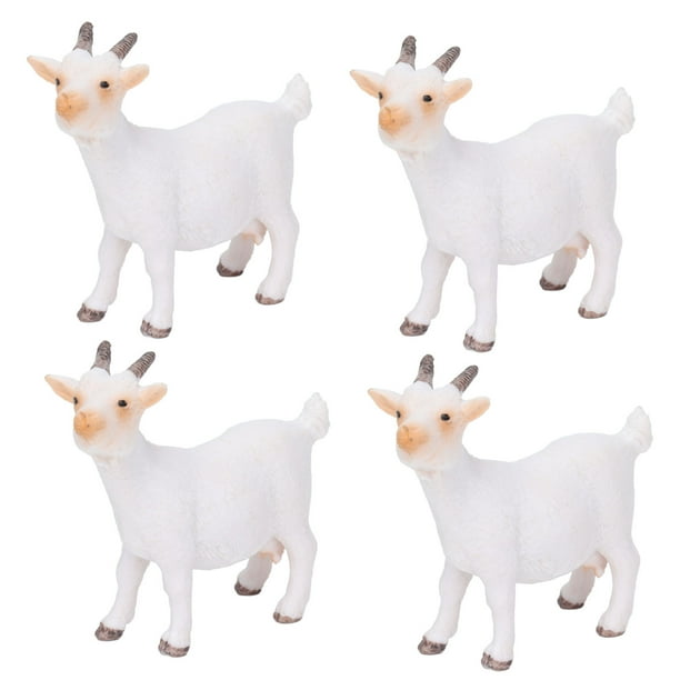 Modelo de cabra animal, juego de figuras de cabra de 4 piezas Figuras de cabras Modelo de animales de granja Características mejoradas