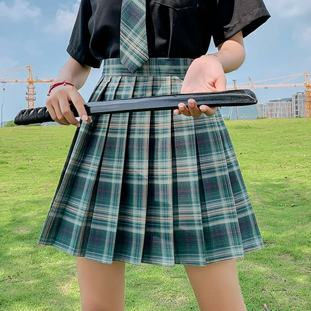  Womens Short Skirts - Black Mini Pleated Skirt Woman Summer  High Waist A-Line Skirt with Belt College Style Fashion Dress Skirt, Black,Xs  : Sports & Outdoors