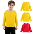 thumbnail image 6 of fatyb Boys Girls 3 Pack Long Sleeve Tee Shirts Crewneck Cotton Tshirts Lightweight Undershirts for Kids, 6 of 7