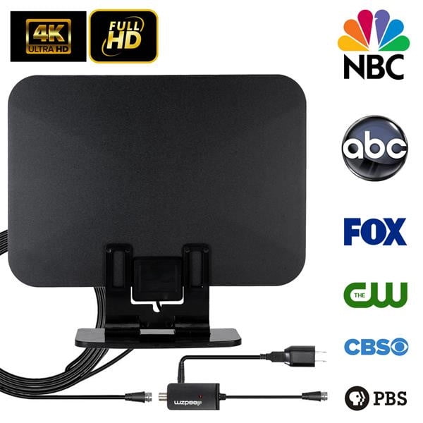 90+Miles Amplified TV Antenna Indoor Ultra Digital HDTV Antenna with