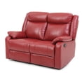 thumbnail image 5 of Glory Furniture Ward Faux Leather Double Reclining Loveseat in Red, 5 of 6