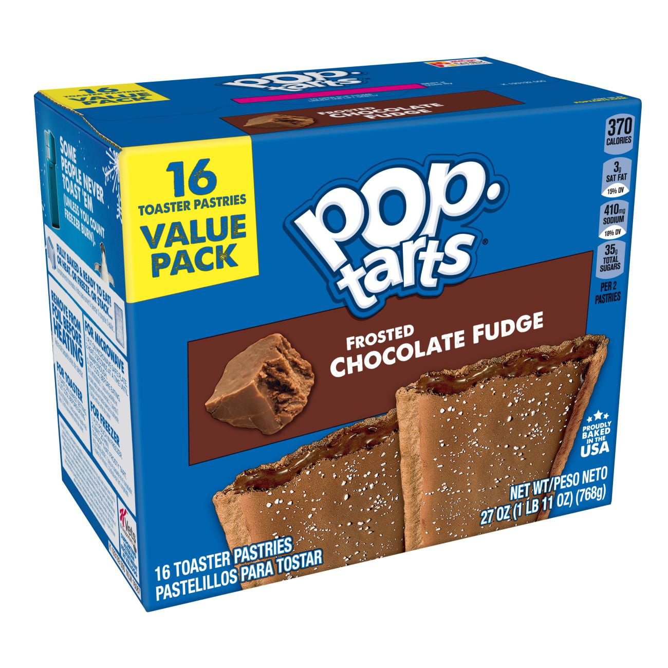Pop Tarts Breakfast Toaster Pastries Frosted Chocolate Fudge 27 Oz 16 Toaster Pastries