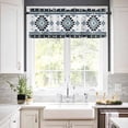 thumbnail image 3 of Kitchen Curtains Set, Blue Western Kitchen Curtains and Valances Set, Ethnic Boho Geometric Abstract Southwest Rod Pocket Tier Curtains 36 Inch Length for Cafe/Bedroom Windows, 3 of 6