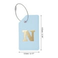 thumbnail image 2 of Unique Bargains 1 Pc Letter N Luggage Tag for Travelling Light Blue PU, 2 of 5