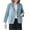 Blue, variant on Women's Elegant Cotton Linen Blazer Long Sleeves Regular Fit Basic Jacket Business Casual Lightweight Summer Blazers Solid Color Work Coat Blazer with 2 Button Pockets