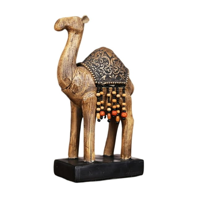 Figuras decorativas de resina de camello, adornos hechos a mano, colección de animales pintados a mano para
