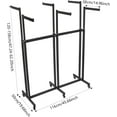 thumbnail image 2 of Floor Standing Metal Garment Rack, 6 Arms Clothing Display Rack Heavy Retail Display Racks With Wheels, 3.94 to 5.18Ft Adjustable Height Retail Clothing Rack for Hanging Clothes Heavy Duty (Black), 2 of 9