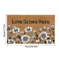 thumbnail image 2 of Non-Slip Coir Door Mat Blue Floral Loves Grows Here Indoor Outdoor Welcome Mat Durable Absorbent Easy Clean Decorative Floor Rug for Home Entrance Front Door Porch 18"x30", 2 of 5