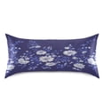 thumbnail image 2 of Satin Pillowcase Home Luxury Envelope Pillowcases Soft And Smooth White Navy Blue, 2 of 6
