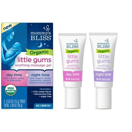 Mommy's Bliss Organic Little Gums Soothing Massage Gel Day/Night Combo Pack -- 1.06 oz