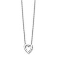 thumbnail image 1 of 925 Sterling Silver Diamond 18 Inch Heart Necklace 2 Extender Pendant Charm Love, 1 of 6