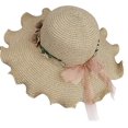 thumbnail image 1 of Sombrero de paja para mujer de 57cm, gorra de sol de ala ancha, protección UV, playa plegable de verano con decoración floral para viajes de ocio Rojo Verde Cocina, Decoración y Otros, 1 of 5