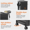 thumbnail image 4 of Salon Trolley- Lockable with 2 Keys, 6 Trays, 3 Heat Resistant Holders, Rolling Wheels, & SPA Beauty Tool Storage for Hair Stylist Stations, 4 of 7