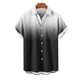 thumbnail image 4 of Blusa y camisa de manga corta con cuello vuelto para hombre, blusa informal de moda con cuello vuelto, estampado degradado, camisa de manga corta con botones, blusa de poliéster para hombre, 4 of 6