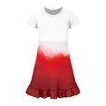 thumbnail image 4 of Abcomgle Girls Dresses Size 10-12 Casual A-Line Short Sleeve Midi Dress Gradient Loose Ruffle Hem Swing Skirt with Pockets for 4-14t Kids, 4 of 4