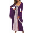 thumbnail image 2 of Renaissance Dress for Women, Medieval Lace Up Maxi Gown, Cosplay Costume for Halloween and Ren Faire, 2 of 7