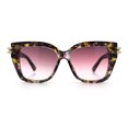 thumbnail image 3 of Womens Retro Metal Hinge Thick Horn Rim Rectangular Fashion Sunglasses Purple Tortoise - Burgundy, 3 of 8