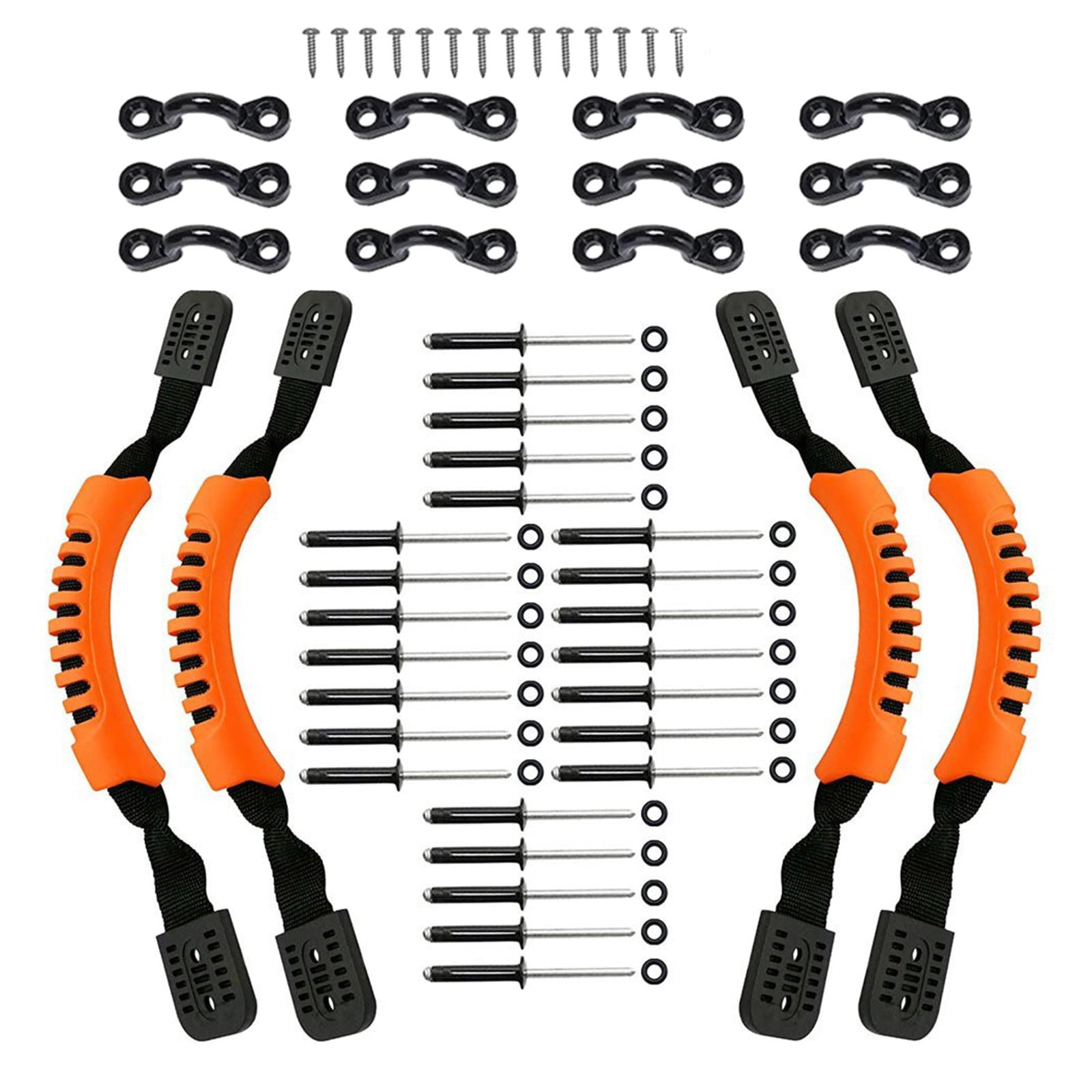 funtasica Kayak Handles Canoe Handle Supplies DIY with Screws Pad Eye Portable Kayaking Accessories Replacement Carry Handles for Canoe Orange