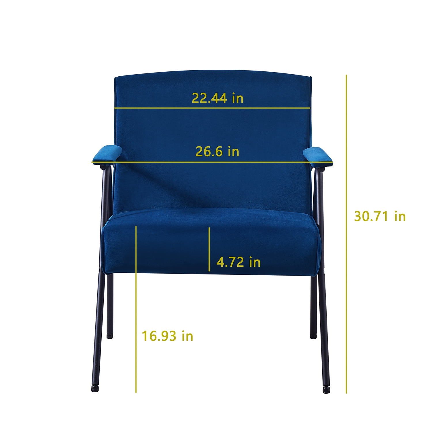 Kadyn Upholstered Recliner, Textile Metal Frame Recliner with Arm, Cloth Leisure Single Accent Chair for Living Room, Blue