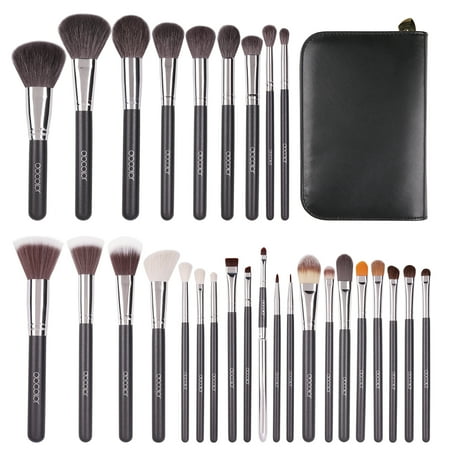 Goat Hair Makeup Brushes Docolor 29Pcs Classic Makeup Brushes Set Goat Hair Foundation Eyeshadow Kits with PU Leather Makeup Case ()