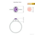 thumbnail image 4 of ANGARA Natural Oval Amethyst Halo Ring with Diamond Accents in 14K White Gold for Women (Size-7x5mm) | February Birthstone, Birthday, Anniversary, Jewelry Gift for Women | Natural Amethyst Ring, 4 of 9