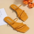 thumbnail image 4 of VerPetridure Black Sandals Women New Fashion Thin Strap Square Toe Flat Sandals, 4 of 7