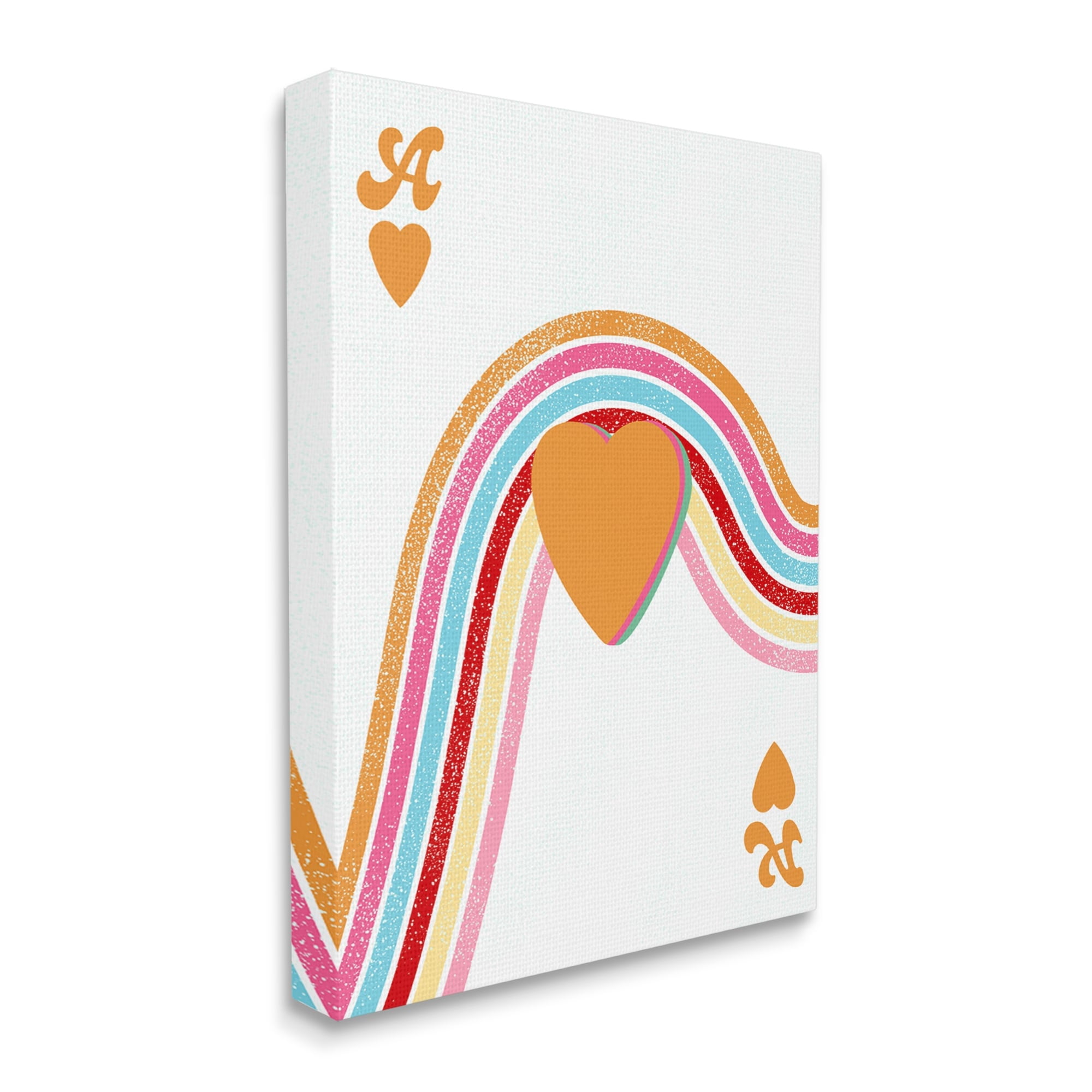 Stupell Industries Ace Of Hearts Rainbow Shapes Religious Painting Gallery Wrapped Canvas Print Wall Art