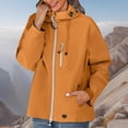 thumbnail image 3 of Cilsoka Womens Waterproof Raincoat with Hooded Lightweight Rain Jackets Windbreaker Full Zip Outdoor Running Hiking Trench Coat, 3 of 6