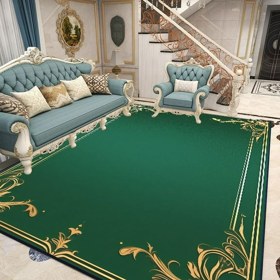 Light Luxury Emerald Green Floor Mat Nordic Style Carpet for Living Room Customized Floor Mat Fluffy