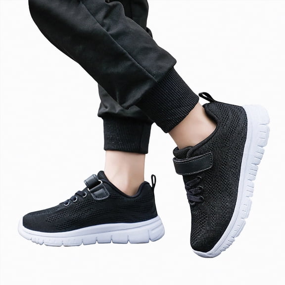 Yindaity Running Shoes Boy Boys Tennis Shoes | Comfortable & Lightweight Sneakers for Kids(Black,Size12.5)
