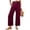 Wine, variant on Wutalume Women's Fashion Cropped Pants, Elastic High Waist Casual Trousers with Pockets Solid Color, Loose Fit,Perfect for Spring Summer Wardrobe,Army Green L