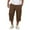 #01Brown, variant on Men's Capri Long Elastic Cargo Shorts Below Knee 3/4 Casual with Multi-Pockets White L