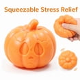 thumbnail image 2 of Halloween Pumpkin Squishy Toy, Orange Pumpkin Stress Ball Cracked Surface, Crunchy Sound Fidget Toy, Stress Relief Sensory Toy for Kids Adults, Party Favor Gift, 2 of 8