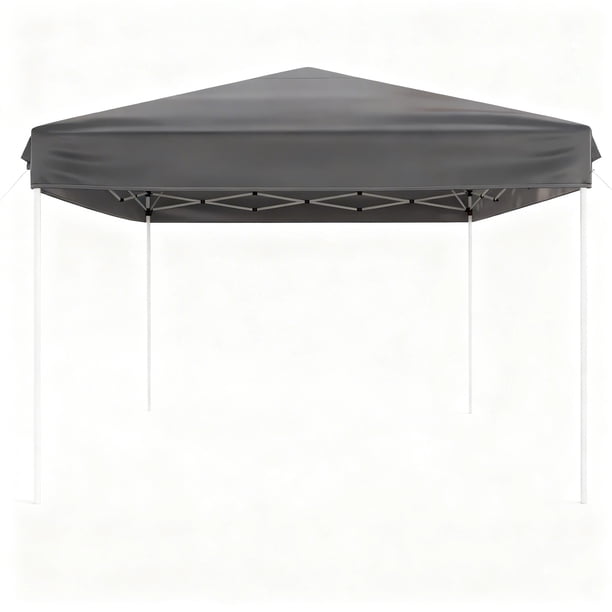 Garvee Toldo Emergente de 10 x 10 Pies con 3 Alturas Ajustables, 4 Sacos de Arena y Bolsa de Transporte, Gris